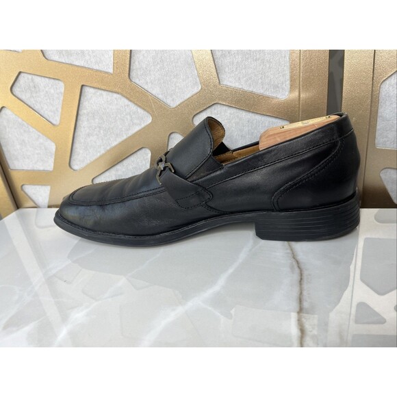 DONALD J. PLINER Men Sz 10 M Black LEATHER KOLLE 21 BIT LOAFERS Slip On Shoes